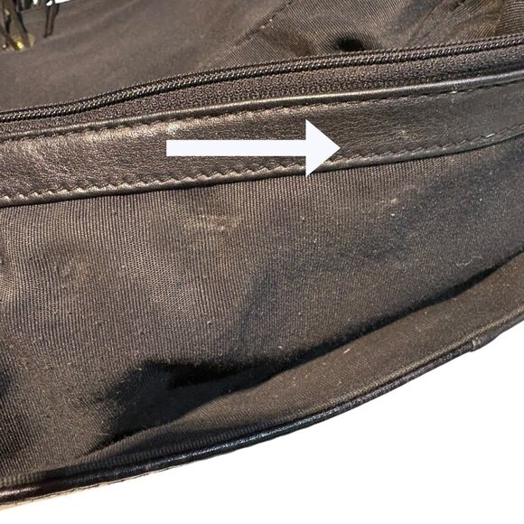 Oversized Black Leather and Croc Embossed Clutch Envelope Bag - Picture 7 of 8